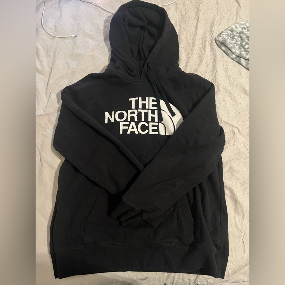 The North Face Black Hoodie with White Logo